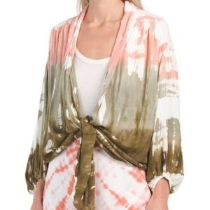 Young Fabulous‎ & Broke YFB Tie-Dye Tie Front Blouse